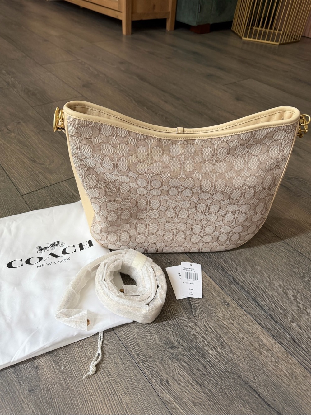 Coach Soft Tabby Hobo Signature Jacquard Ivory